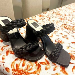 Dolce Vita braided slide heels, snakeskin heel detail. NWOT